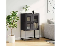 Aparador de acero negro 68x39x107 cm