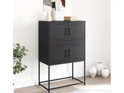 Aparador de acero negro 68,5x38,5x107 cm ES858754