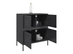 Aparador de acero negro 68x39x79 cm