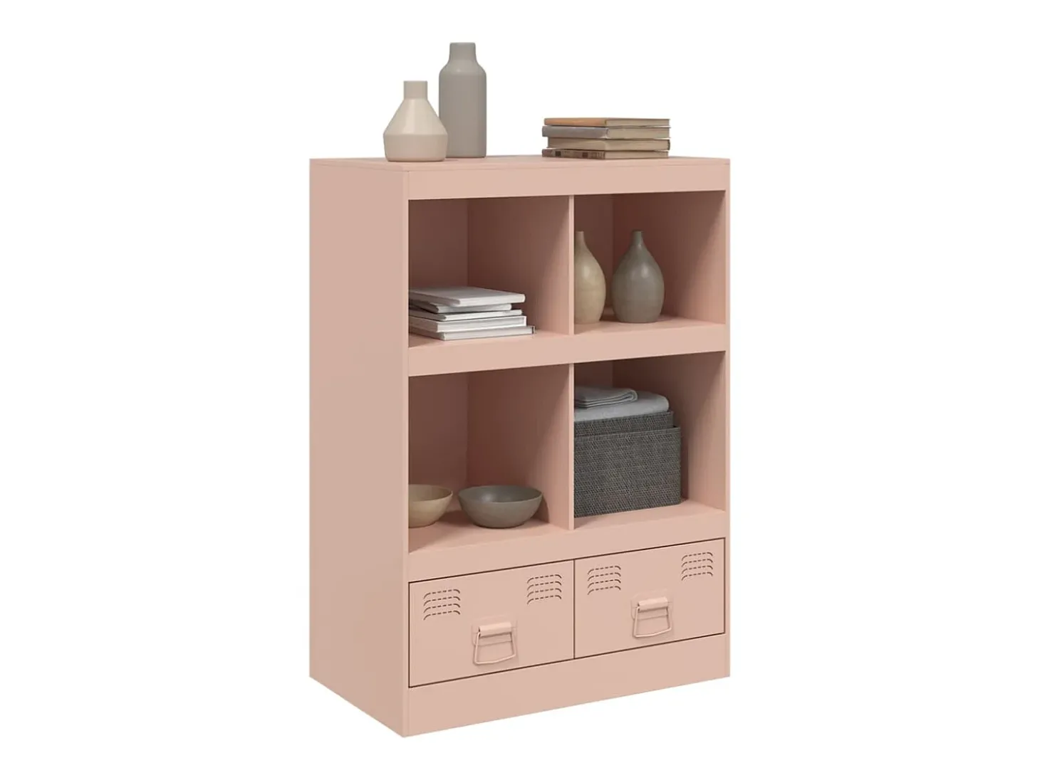 Aparador de acero rosa 67x39x95 cm ES936161