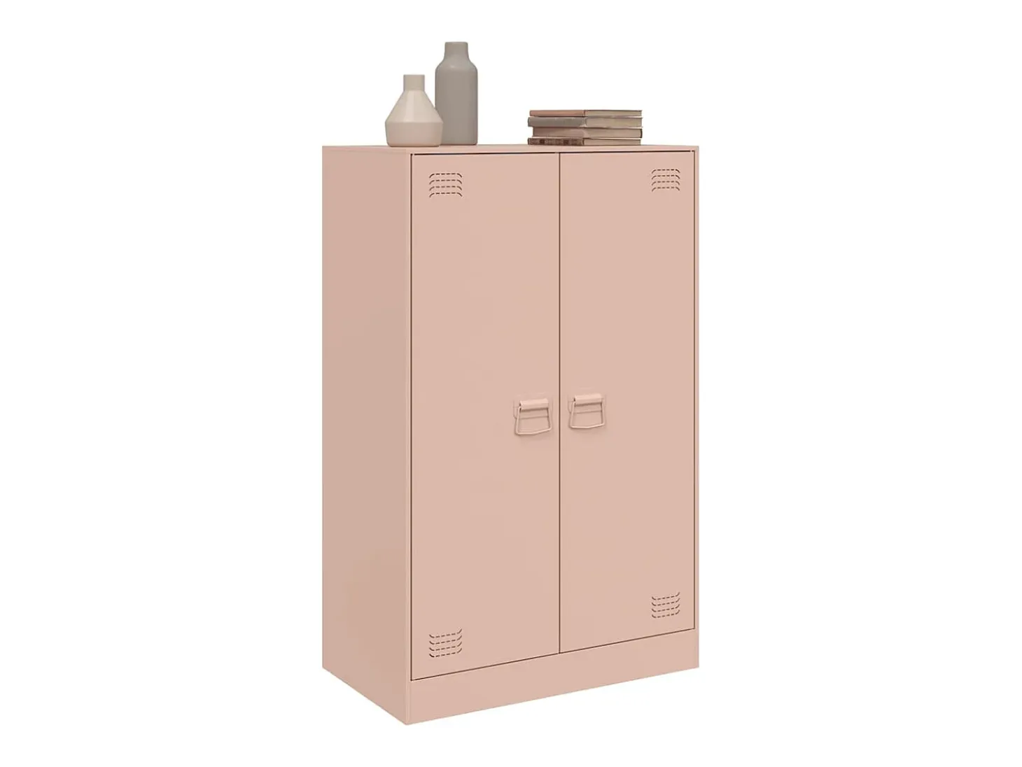 Aparador de acero rosa 67x39x107 cm