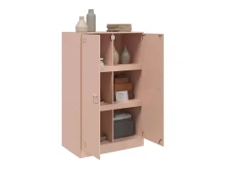 Aparador de acero rosa 67x39x107 cm