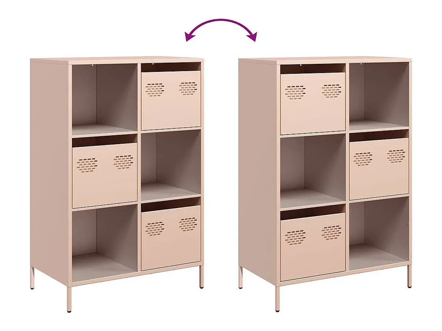 Aparador de acero rosa 68x39x103,5 cm