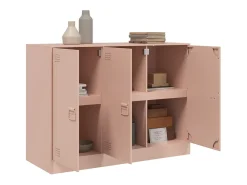 Aparador de acero rosa 99x39x73 cm