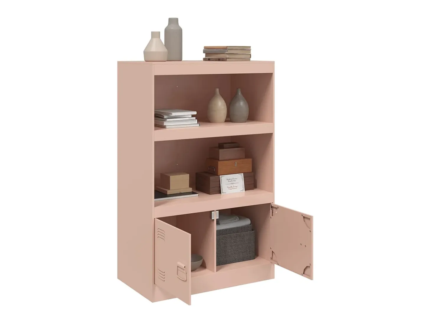 Aparador de acero rosa 67x39x107 cm ES315979