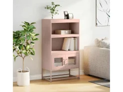 Aparador de acero rosa 68x39x123 cm