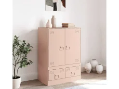 Aparador de acero rosa 67x39x95 cm