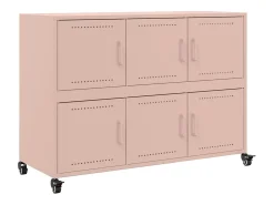 Aparador de acero rosa 100,5x39x72 cm