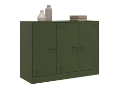 Aparador de acero verde oliva 99x39x73 cm ES430349