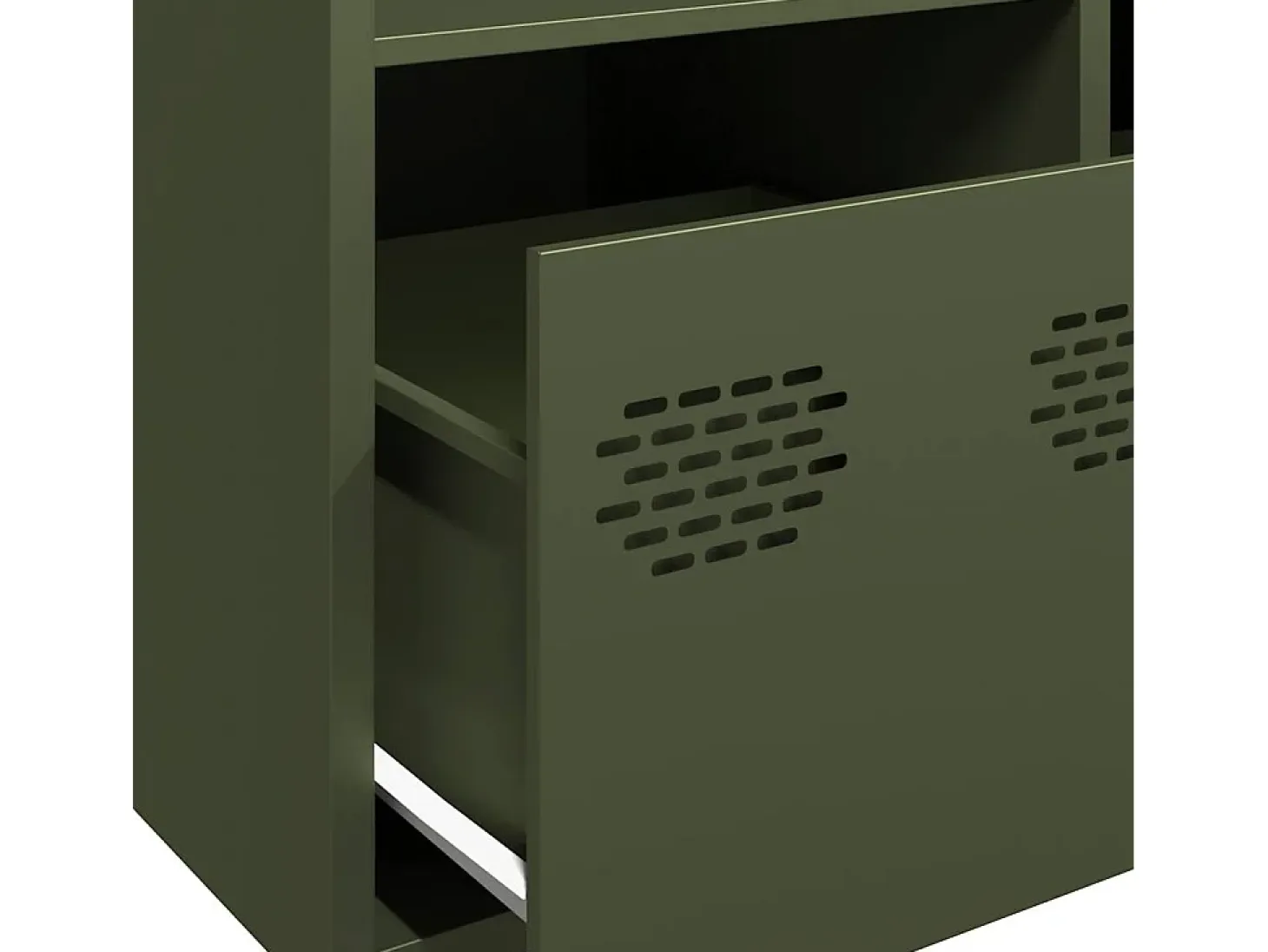 Aparador de acero verde oliva 68x39x103,5 cm