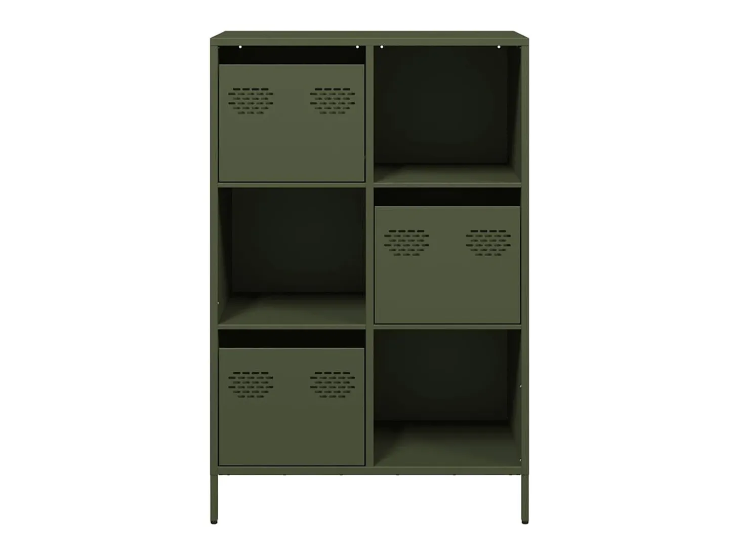 Aparador de acero verde oliva 68x39x103,5 cm