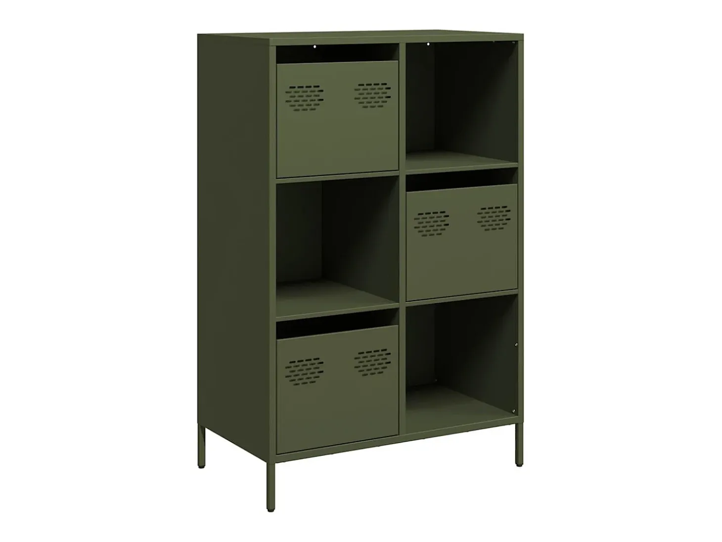 Aparador de acero verde oliva 68x39x103,5 cm