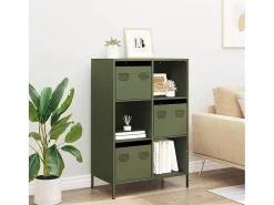 Aparador de acero verde oliva 68x39x103,5 cm