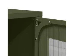 Aparador de acero verde oliva 68x39x107 cm
