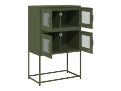 Aparador de acero verde oliva 68x39x107 cm