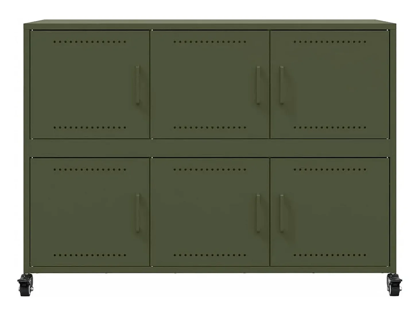 Aparador de acero verde oliva 100,5x39x72 cm