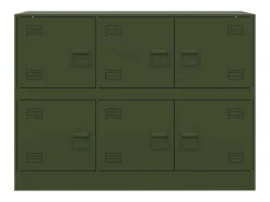 Aparador de acero verde oliva 99x39x73 cm