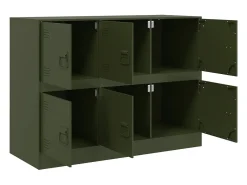 Aparador de acero verde oliva 99x39x73 cm