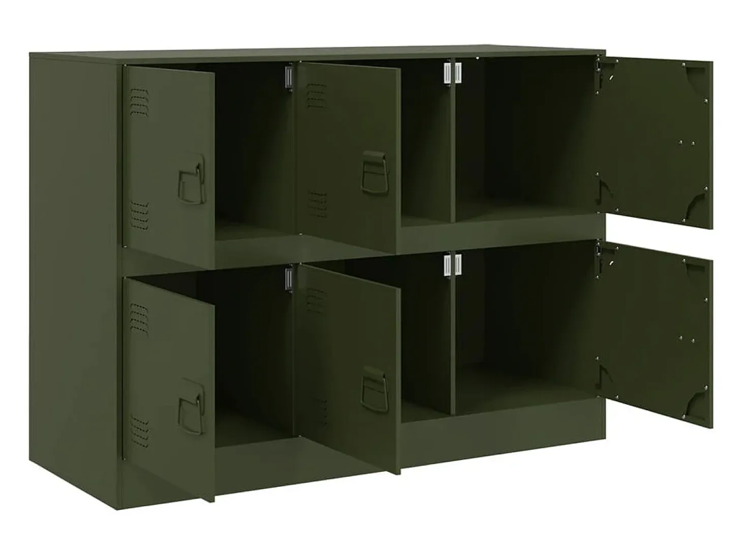 Aparador de acero verde oliva 99x39x73 cm