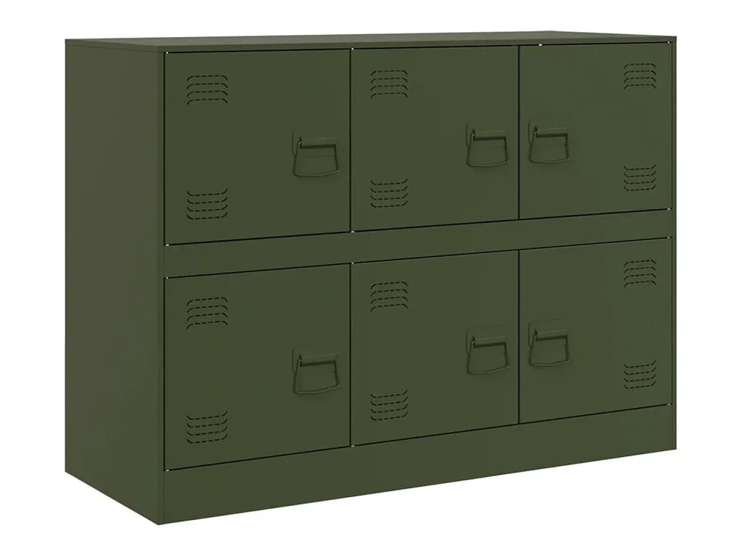 Aparador de acero verde oliva 99x39x73 cm