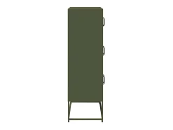 Aparador de acero verde oliva 68x39x123 cm