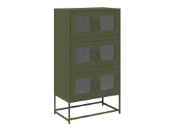 Aparador de acero verde oliva 68x39x123 cm
