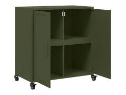 Aparador de acero verde oliva 68x39x72 cm