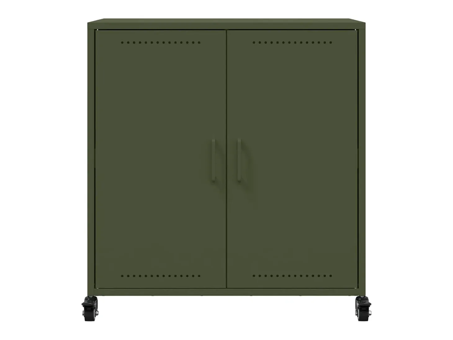 Aparador de acero verde oliva 68x39x72 cm