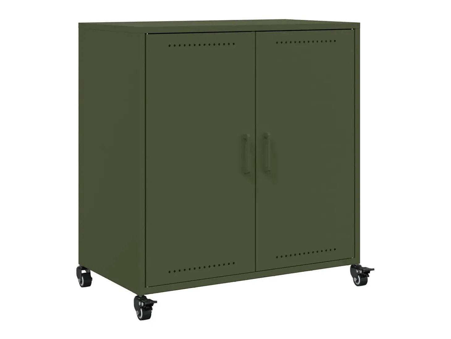 Aparador de acero verde oliva 68x39x72 cm