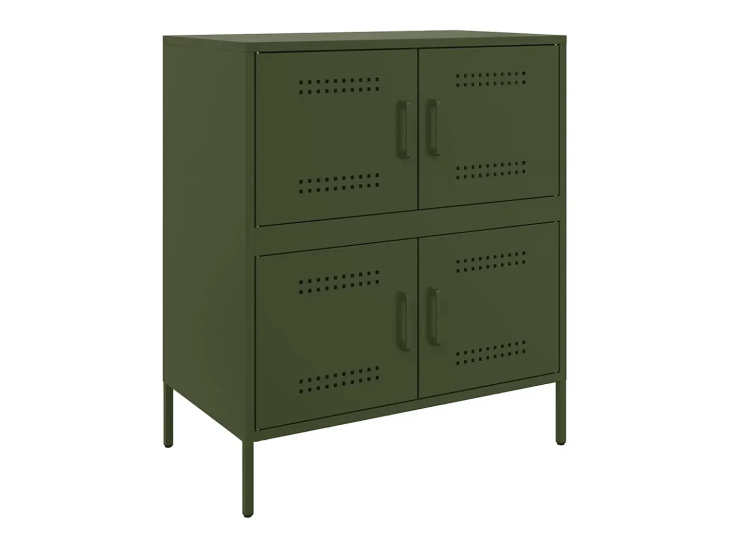 Aparador de acero verde oliva 68x39x79 cm