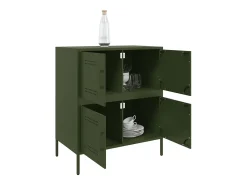 Aparador de acero verde oliva 68x39x79 cm