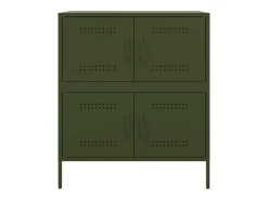 Aparador de acero verde oliva 68x39x79 cm