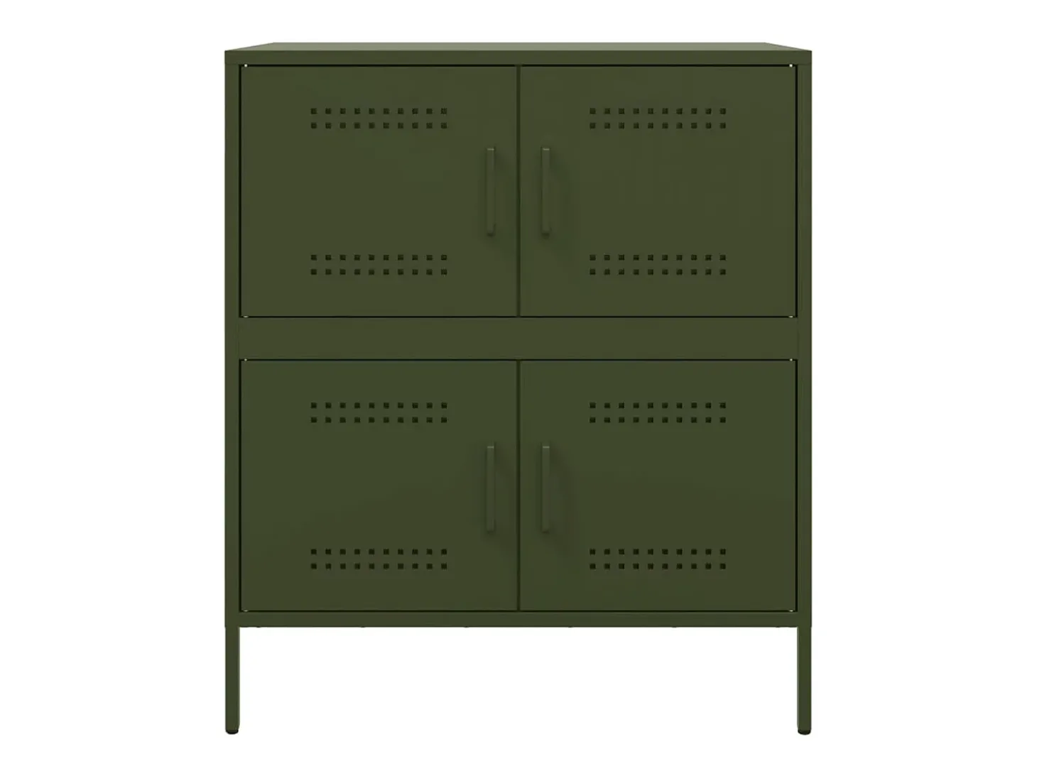Aparador de acero verde oliva 68x39x79 cm