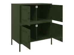 Aparador de acero verde oliva 68x39x79 cm