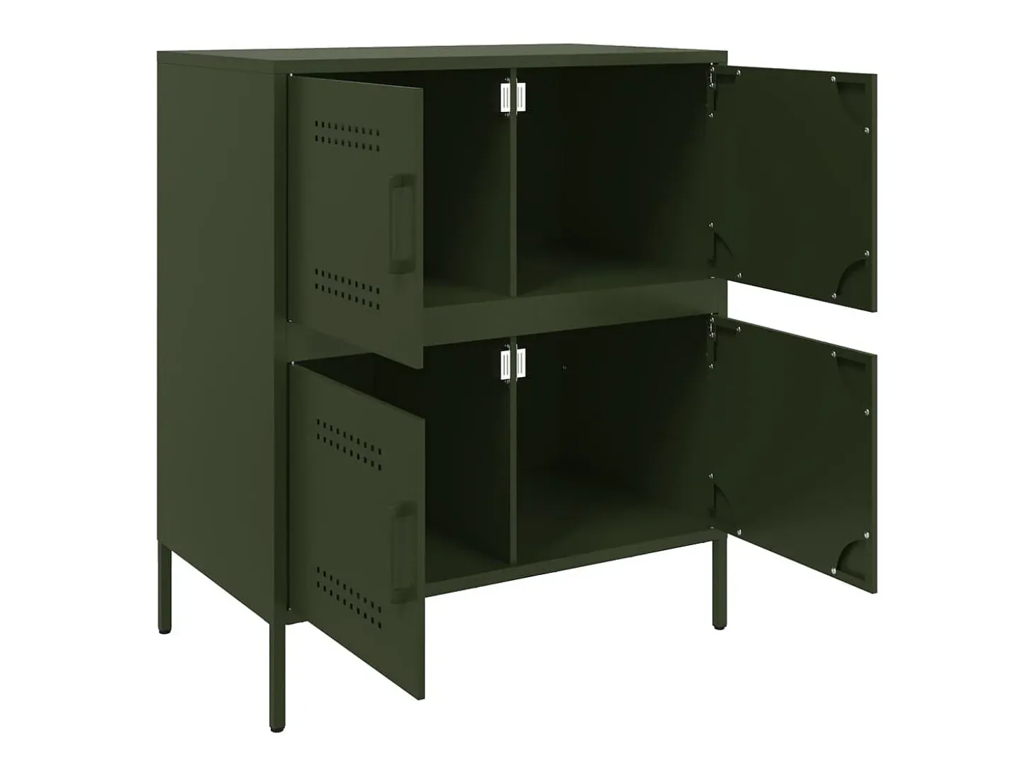 Aparador de acero verde oliva 68x39x79 cm