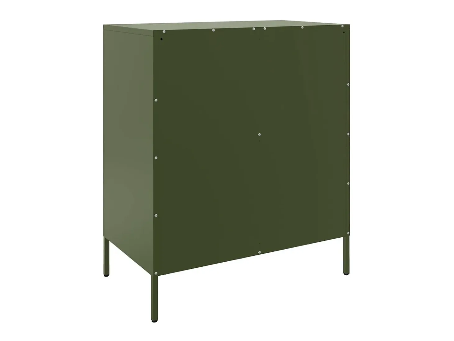 Aparador de acero verde oliva 68x39x79 cm