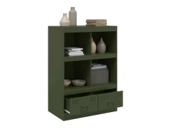Aparador de acero verde oliva 67x39x95 cm