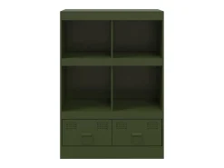 Aparador de acero verde oliva 67x39x95 cm