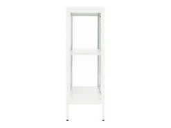 Aparador de acero y vidrio blanco 75x35x105 cm ES626222