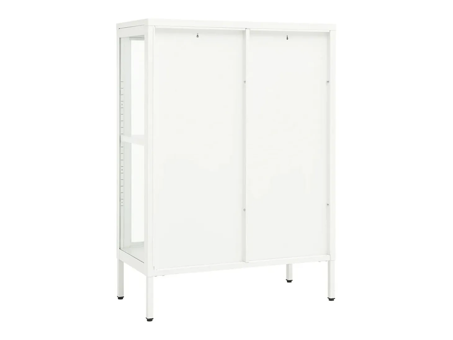 Aparador de acero y vidrio blanco 75x35x105 cm ES626222
