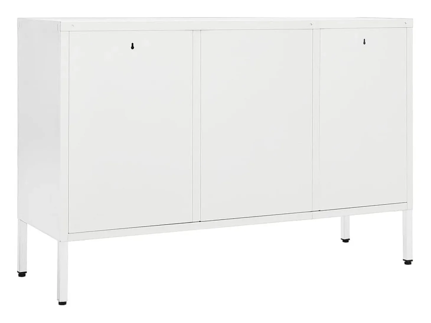 Aparador de acero y vidrio templado blanco 105x35x70 cm