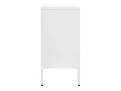 Aparador de acero y vidrio templado blanco 105x35x70 cm