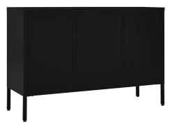Aparador de acero y vidrio negro 105x35x70 cm