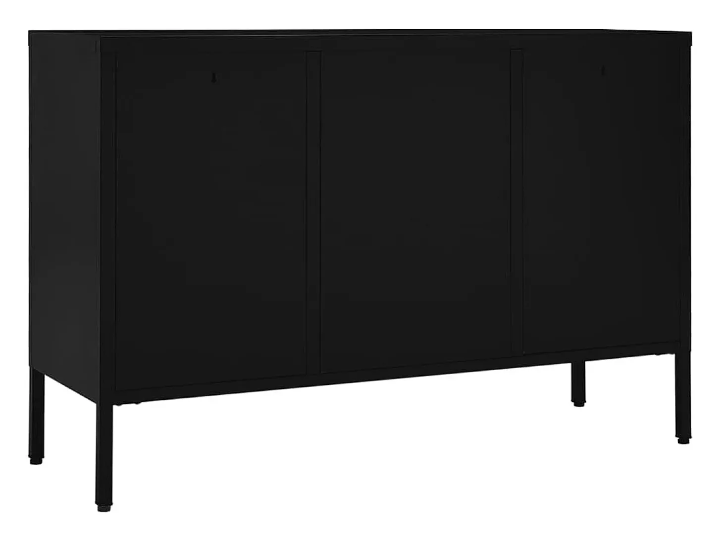 Aparador de acero y vidrio negro 105x35x70 cm