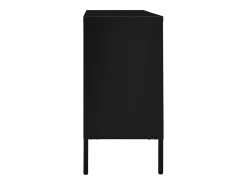 Aparador de acero y vidrio negro 105x35x70 cm