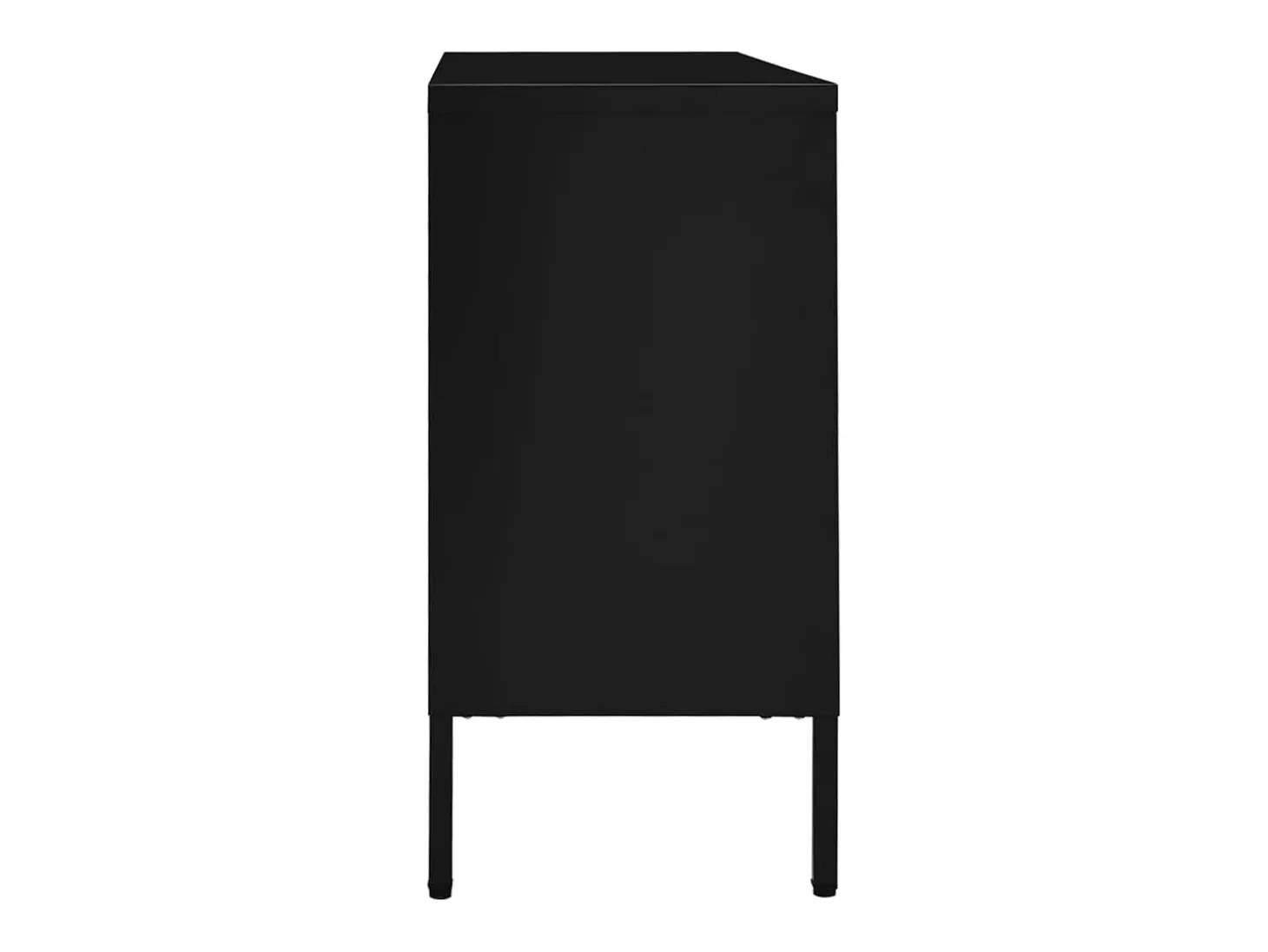 Aparador de acero y vidrio negro 105x35x70 cm