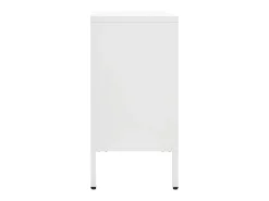 Aparador de acero y vidrio templado blanco 105x35x70 cm ES11700