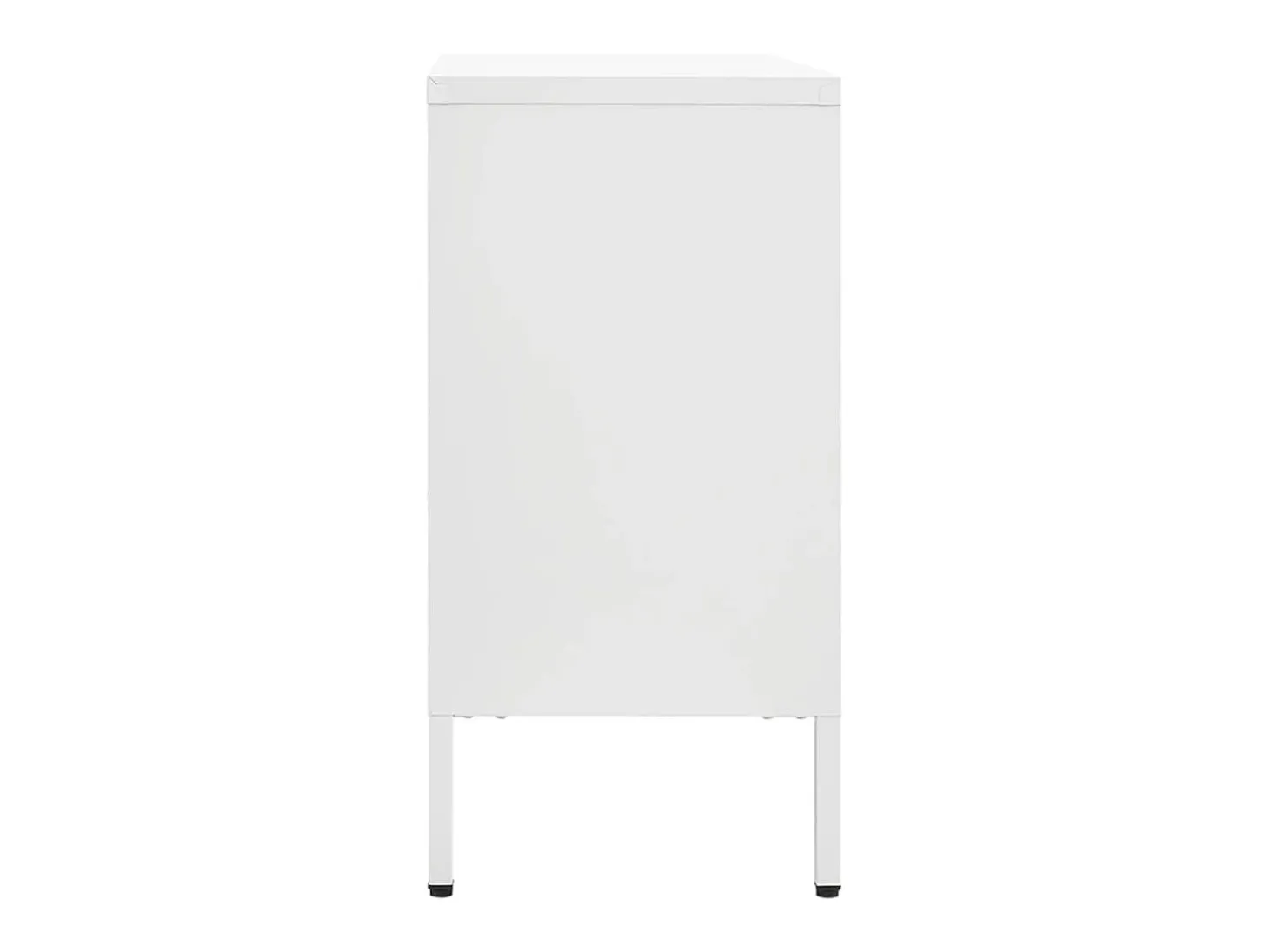 Aparador de acero y vidrio templado blanco 105x35x70 cm ES11700