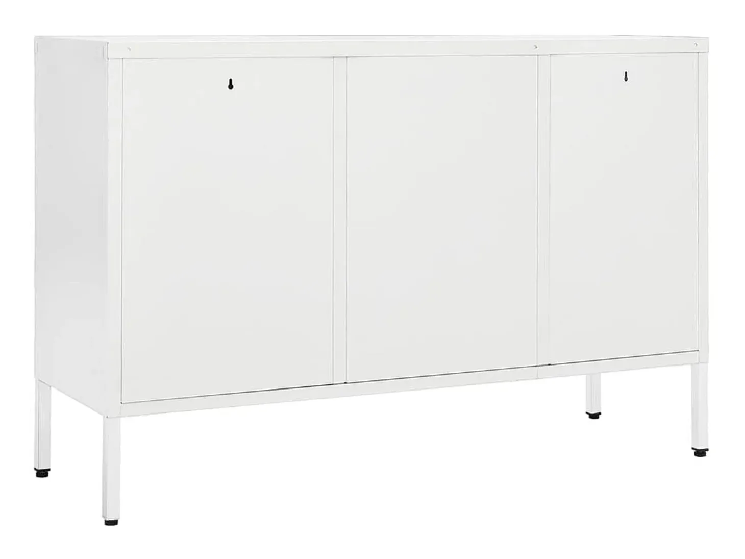 Aparador de acero y vidrio templado blanco 105x35x70 cm ES11700