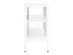 Aparador de acero y vidrio blanco 105x35x70 cm